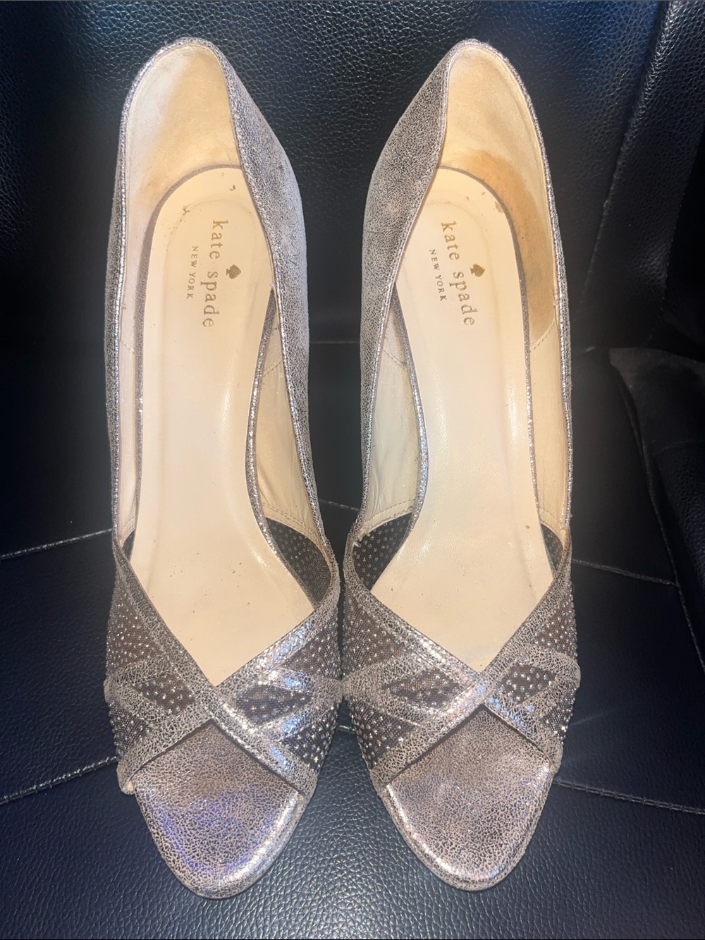 Kate Spade Made in Italy Bayla Anthracite Heels - Picture 2 of 8